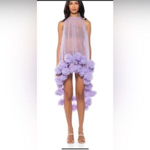 AKIRA LAVENDER PUFF DRESS